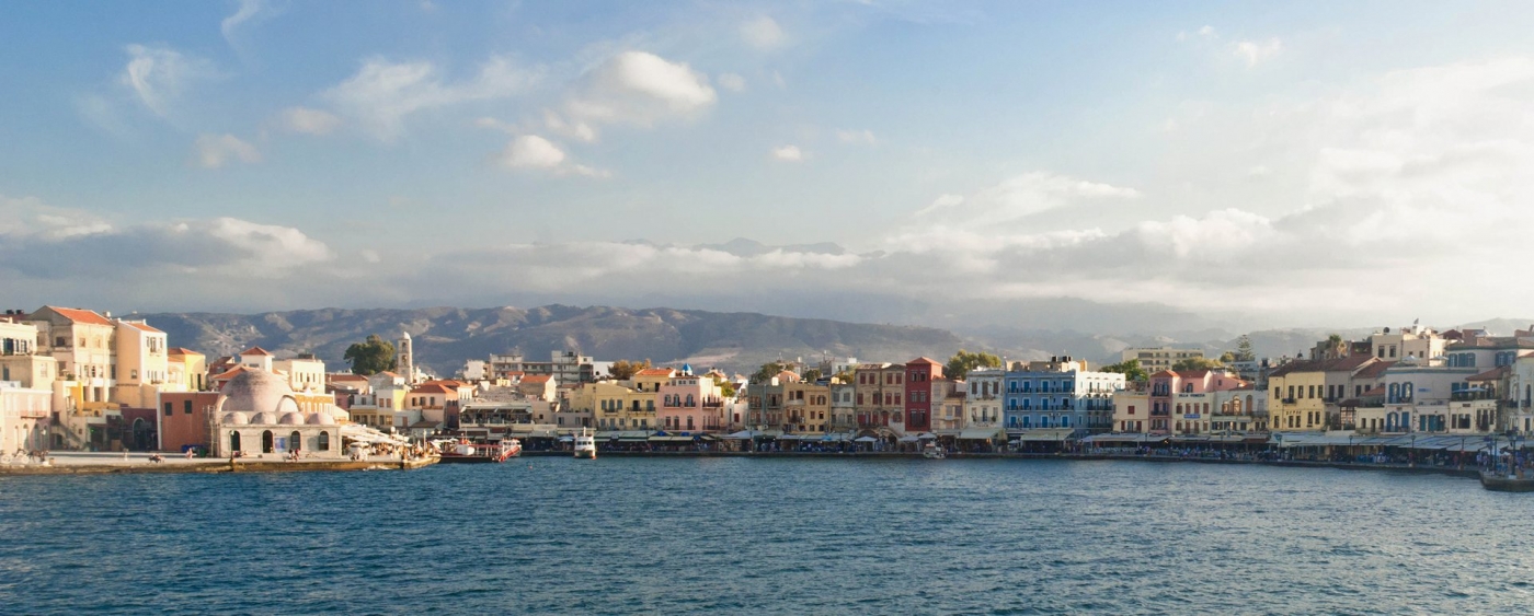 Panoramic View Of Venetian Bay In Chania